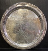 SILVER PLATE ROUND TRAY