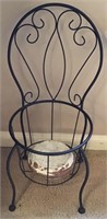 WROUGHT IRON CHAIR PLANTER
