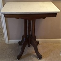 ANTIQUE MARBLE TOP SIDE TABLE