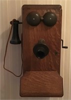 ANTIQUE WOOD WALL TELEPHONE