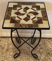 TALL SQUARE MOSAIC PLANT STAND
