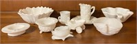 ASSORTED MILK GLASS SMALL PIECES