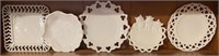 ASSORTED MILK GLASS SMALL PLATES
