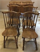 6 VINTAGE WOOD DINING CHAIRS