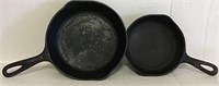 2 WAGNER WARE CAST IRON SKILLETS 1058 1055