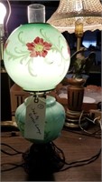 Rare green JADITE Gone With the Wind lamp GWW