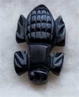 Antique carved black bakelite scarab beetle brooch