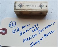 Antique bone / ivory domino set Mexico souvenir