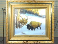 ORIGINAL BISON PAINTING  BY AUGUST LENNOX