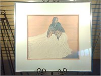 NATIVE WOMAN SIGNED PRINT