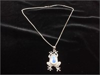 STERLING CHAIN WITH FROG PENDANT