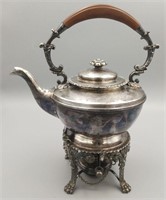 SILVER PLATED TEAPOT W/ WARMER STAND