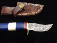 FIXED BLADE KNIFE W/LEATHER SCABBARD