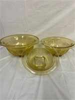 3 1930's Federal Glass Golden Glow Depression