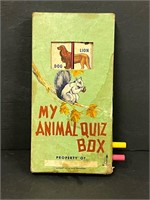 Vtg 1947 MY ANIMAL QUIZ BOX Puzzle Matching Game