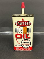 Tru-Test household oil squeeze tin advertising