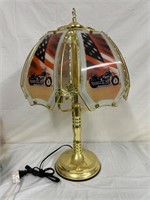Touch lamp American flag and motorcycle