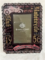 4x6 motorcycle picture frame.  Metal