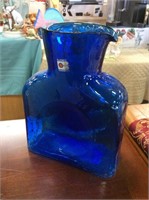 Blenko  glass blue jar