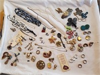 All on tray- jewelry necklace earrings brooch etc