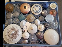 28 old vintage lids crock stoneware glass pottery