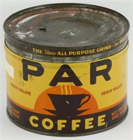 Rare Par 1 lb Keywind Coffee Tin with NRA
