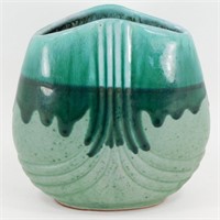 * Green Glaze Art Deco Style Vase - Maker Unknown