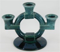 * Art Deco Style 3-Candle Holder in Green - Maker