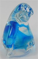 Blue Glass Penguin Paperweight