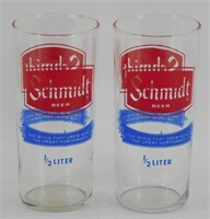 * Pair of Schmidt Beer 1/2 Liter Glasses