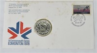 1978 Silver Coin Commonwealth Games & Cover