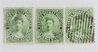 3 pcs 1859 6 Pence Sterling Canada Stamp