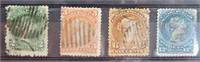 4 pcs 1868-71 2/3/6/12 cent Victoria Stamp Canada