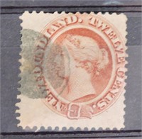 1865 Newfoundland Twelve Cents Stamp