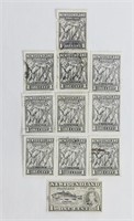 11 pcs 1932 - 1937 Newfoundland Codfish Stamps