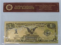 24kt Gold Foil USD $1 Fantasy Note