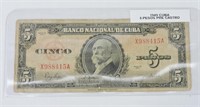1949 Cuba 5 Peso (Pre Castro)
