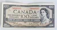 1954 CAD $100 Banknote