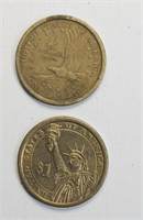 2000 Sacagawea & 2011 Predential $1 USD Coins