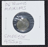 Ancient 455AD Petronius Maximus Roman Coin