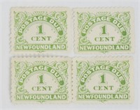 4 pcs 1949  .1c Newfoundland Postage Due Stamps