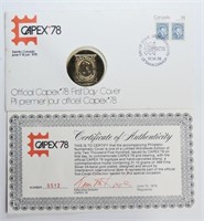 1978 CAPEX Silver Coin & First Day Cover Stamp