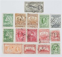 15 pcs Newfoundland .1c, .2c, 3c, 4c Stamps