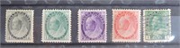 4 pcs 1897 Queen Victoria &1 1911 George V Stamps
