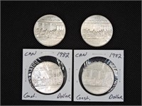 4 pcs 1982 CAD Confederation $1 Coins