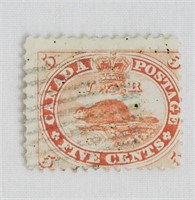 Beaver - 5 cents 1859 - Canadian Stamp