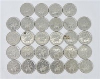 28 pcs 1973 RCMP .25c Coins