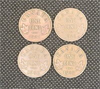 1921 / 26 / 32 / 35 CAD .01c Coins VG