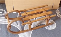 VINTAGE GERMAN WOODEN SLED W/METAL RUNNERS, 23" ..