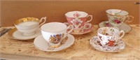 (5) CUPS & SAUCERS - ENGLAND, GERMANY